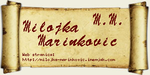Milojka Marinković vizit kartica